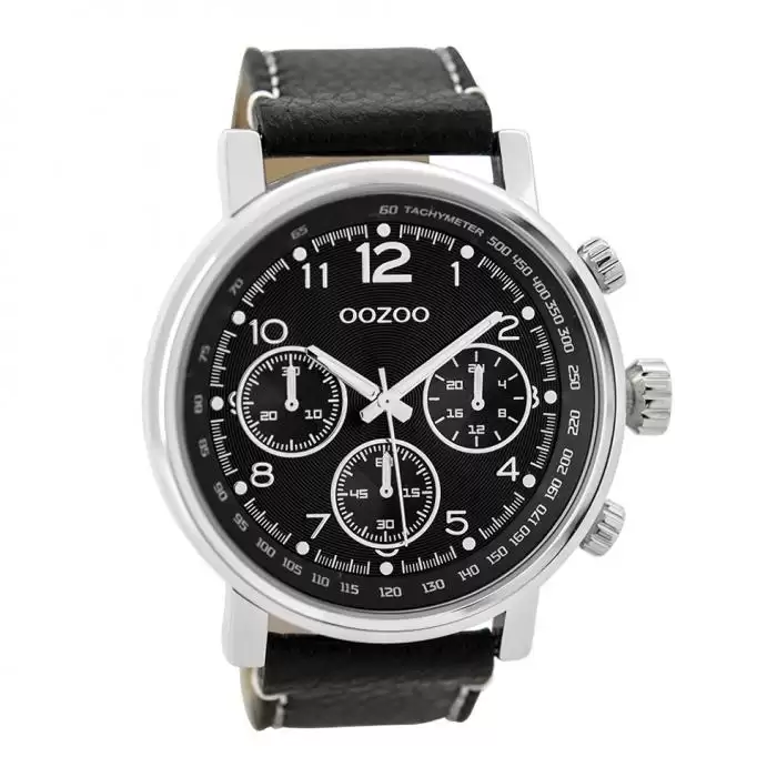 Ανδρικό Ρολόι OOZOO Timepieces Μαύρο Καντράν & Μαύρο Λουράκι | C9459 SKU-31514