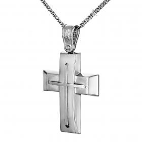 Σταυρός Ανδρικός Μοντέρνος Λευκόχρυσος Κ14 SKU-31853