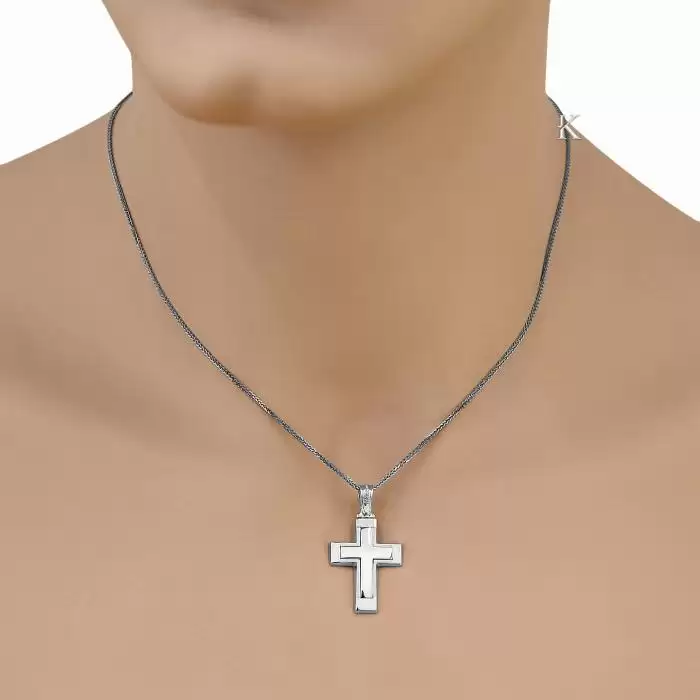 Σταυρός Κλασικός Ανδρικός Τριάντος Λευκόχρυσος Κ14 SKU-31620