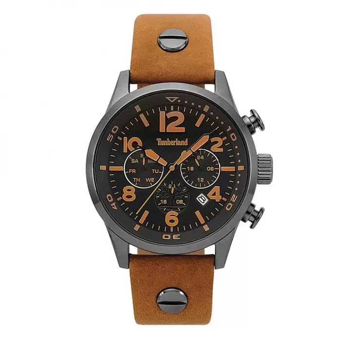 SKU-31963 / TIMBERLAND Jenness Dual Time Brown Leather Strap