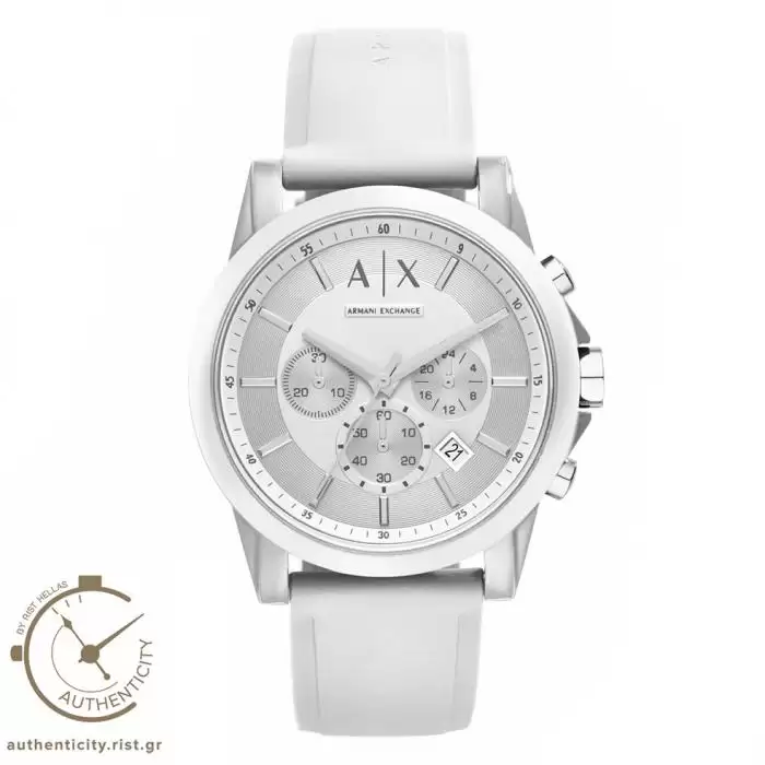 ARMANI EXCHANGE Outerbanks Chronograph White Rubber Strap SKU-32950