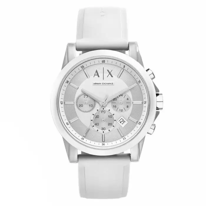 ARMANI EXCHANGE Outerbanks Chronograph White Rubber Strap SKU-32950