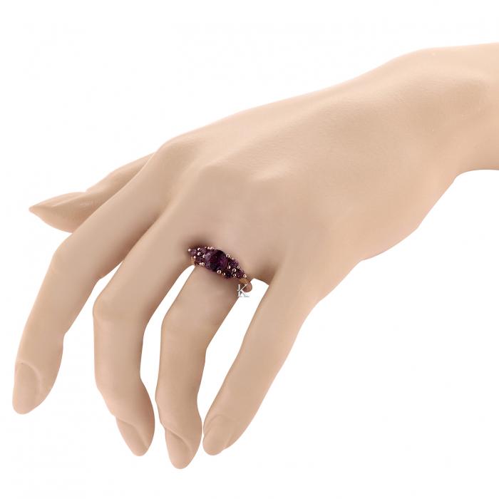 Δαχτυλίδι Ροζ Χρυσός Κ14 με Rhodolite