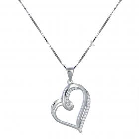 Κολιέ Καρδιά Ασήμι 925 με Ζιργκόν SKU-32616