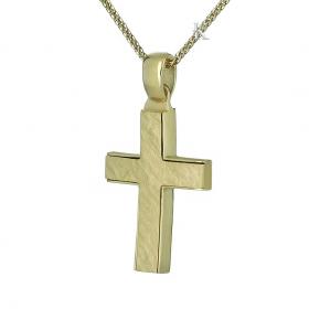 Σταυρός Ανδρικός Χρυσός & Λευκόχρυσος Κ14 SKU-32190