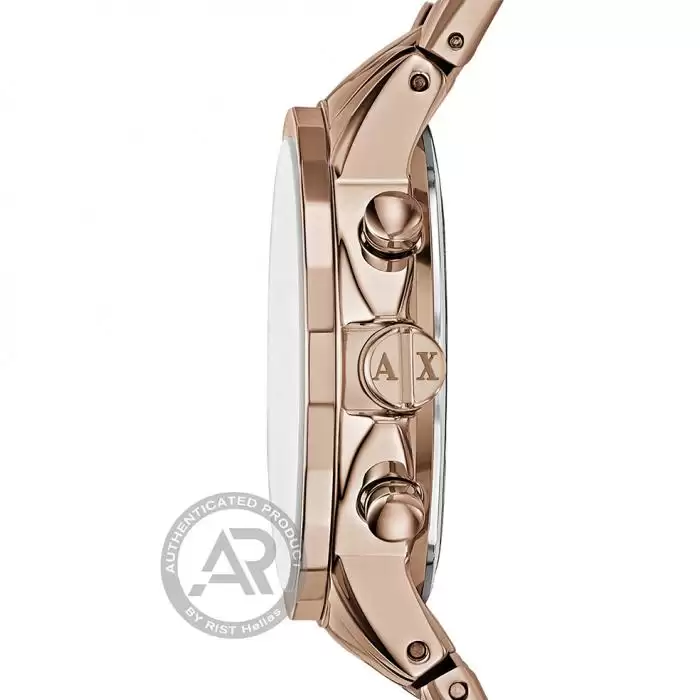 SKU-33028 / ARMANI EXCHANGE Banks Crystals Chronograph Rose Gold Stainless Steel Bracelet