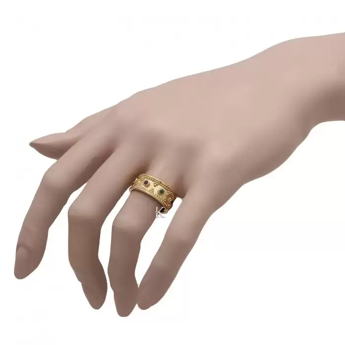 Δαχτυλίδι  Ασήμι 925° με Ρουμπίνια, Ζαφείρια & Σμαράγδια