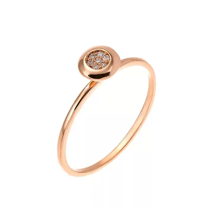 SKU-33997 / Δαχτυλίδι Ροζ Χρυσός Κ18 με Διαμάντια
