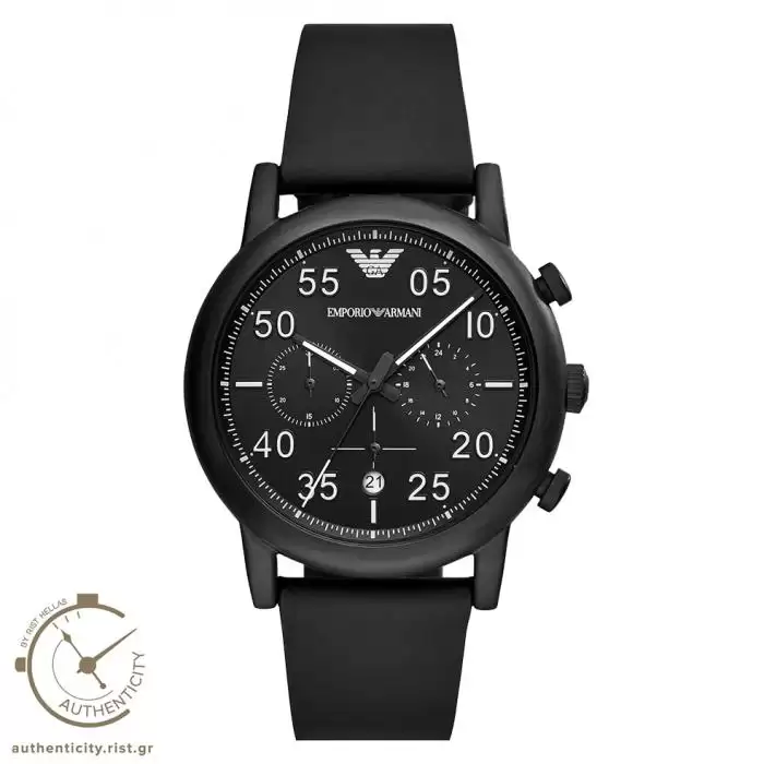 SKU-33318 / EMPORIO ARMANI Chronograph Black Leather Strap