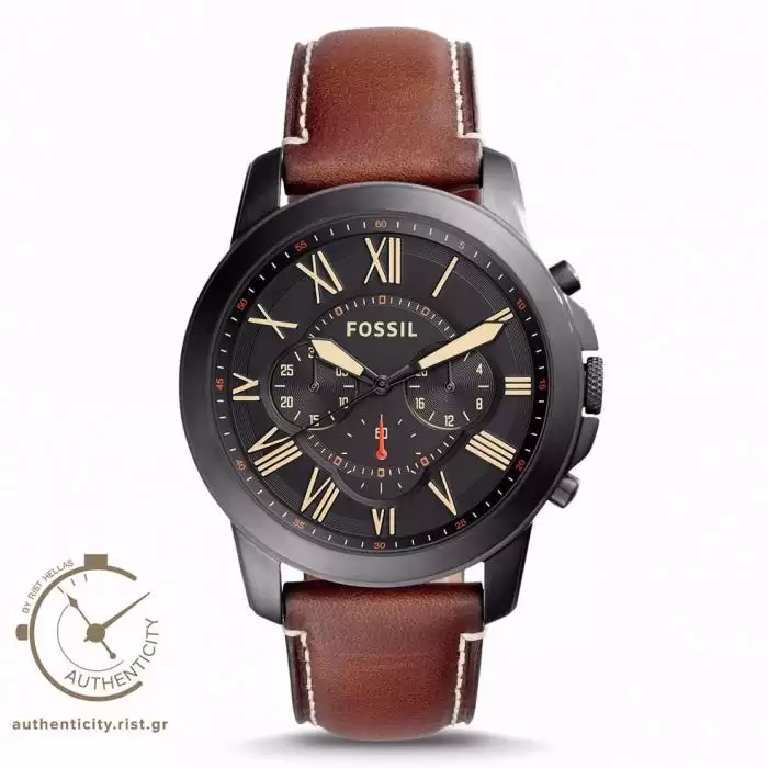 SKU-33167 / FOSSIL Grant Brown Leather Strap
