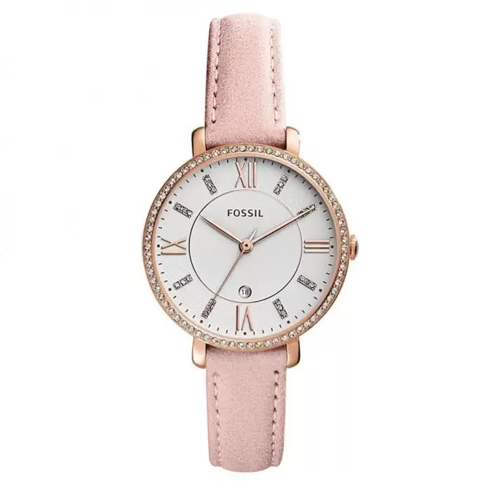SKU-33186 / FOSSIL Jacqueline Crystals Pink Leather Strap