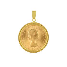 Μενταγιόν Λιροθήκη Χρυσός Κ14 SKU-33433