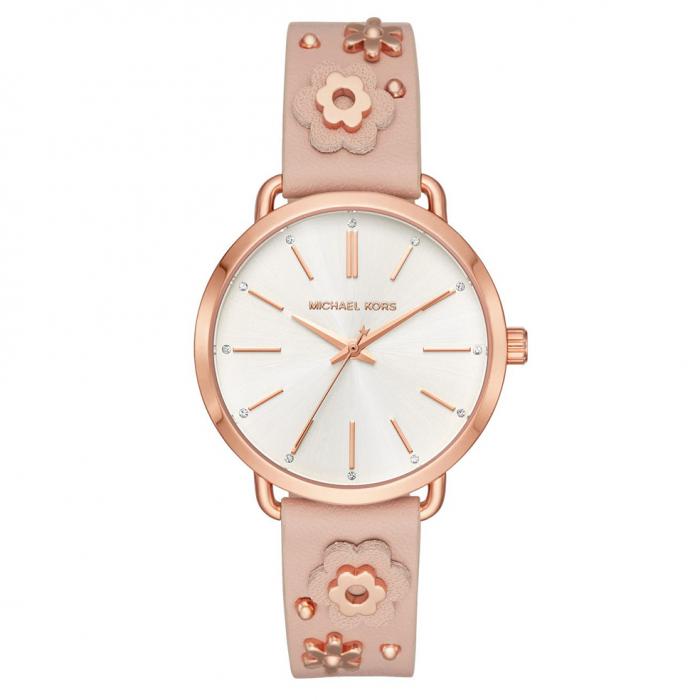 MICHAEL KORS Crystals Pink Leather Strap