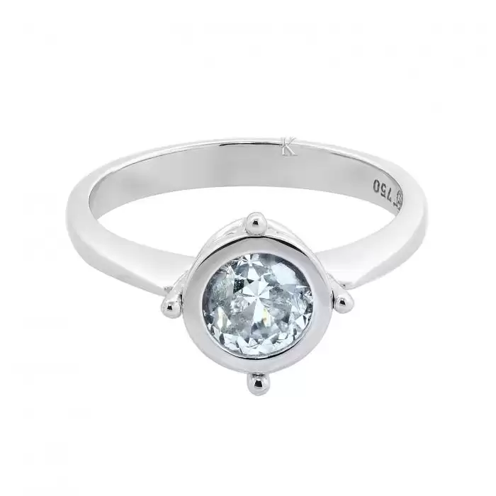 SKU-33942 / Μονόπετρο Δαχτυλίδι Λευκόχρυσος Κ18 με Διαμάντι 