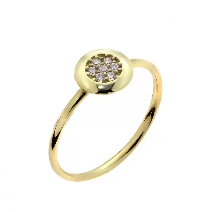 SKU-34192 / Δαχτυλίδι Χρυσός Κ14 με Ζιργκόν
