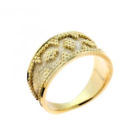 Δαχτυλίδι Χειροποίητο Βυζαντινό Χρυσός Κ18 SKU-34059