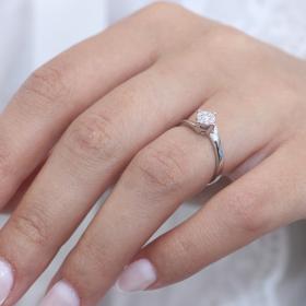 Μονόπετρο Diamond Jools Λευκόχρυσος Κ18 με Διαμάντια SKU-34251