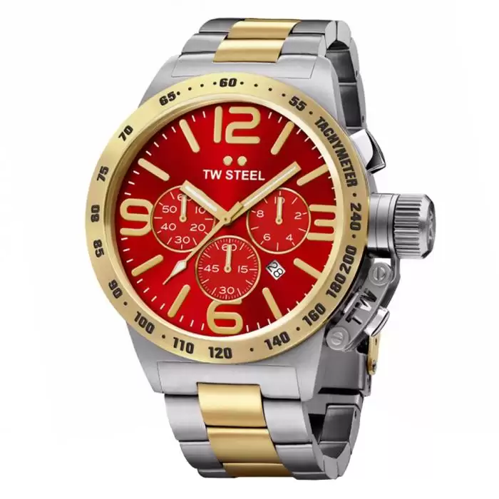 SKU-34288 / TW STEEL Canteen  Chronograph Two Tone Stainless Steel Bracelet