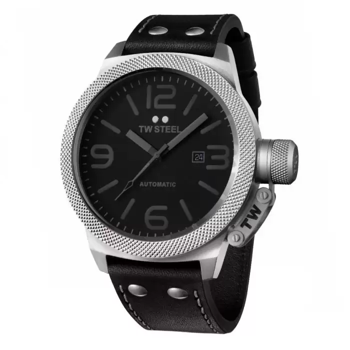 SKU-34323 / TW STEEL Canteen Automatic Black Leather Strap