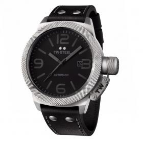 TW Steel Canteen Automatic Black Leather Strap SKU-34327