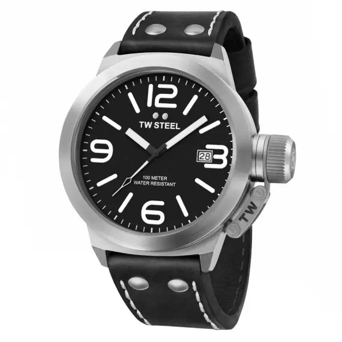 SKU-34302 / TW STEEL Canteen Black Leather Strap