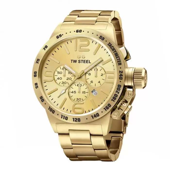 SKU-34260 / TW STEEL Canteen Chronograph Gold Stainless Steel Bracelet