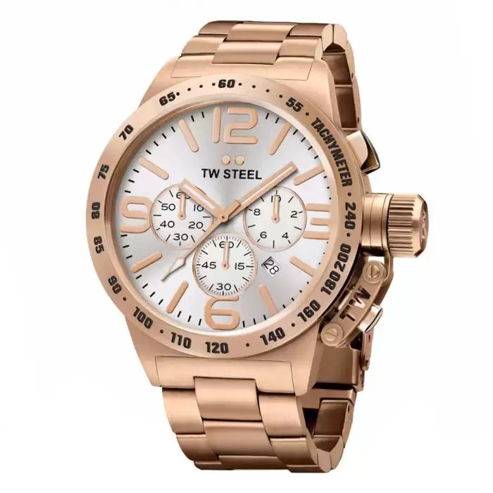 SKU-34286 / TW STEEL Canteen Chronograph Rose Gold Stainless Steel Bracelet
