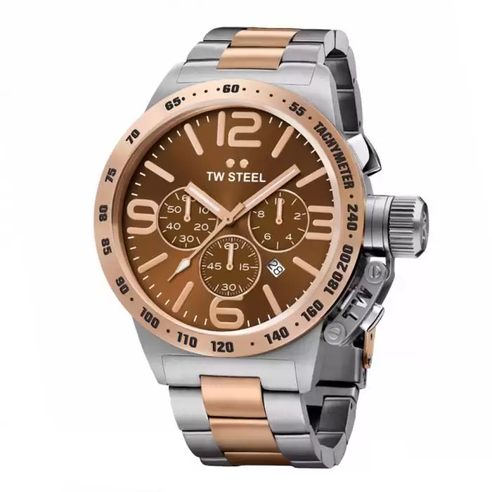 SKU-34268 / TW STEEL Canteen Chronograph Two Tone Stainless Steel Bracelet