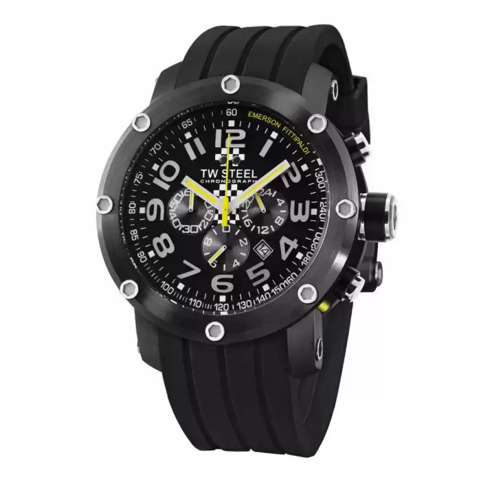 TW STEEL Grandeur Tech Special Edition Black Silicone Strap SKU-34328