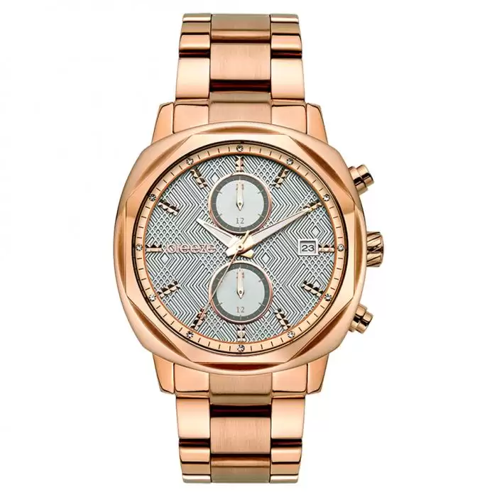 SKU-35064 / BREEZE Divinity Crystals Dual Time Rose Gold Stainless Steel Bracelet