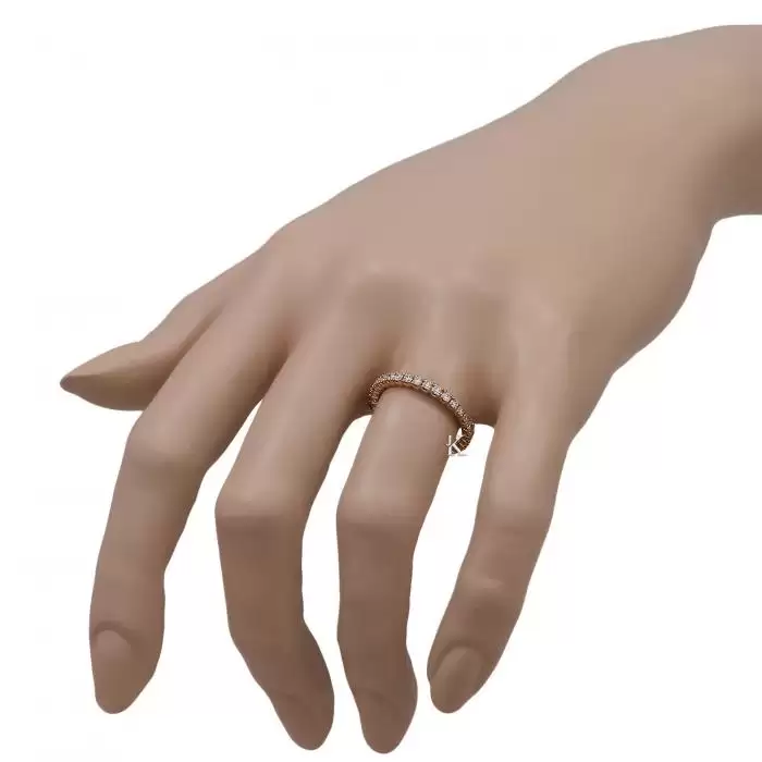 SKU-35471 / Δαχτυλίδι Ροζ Χρυσός Κ18 με Διαμάντια 