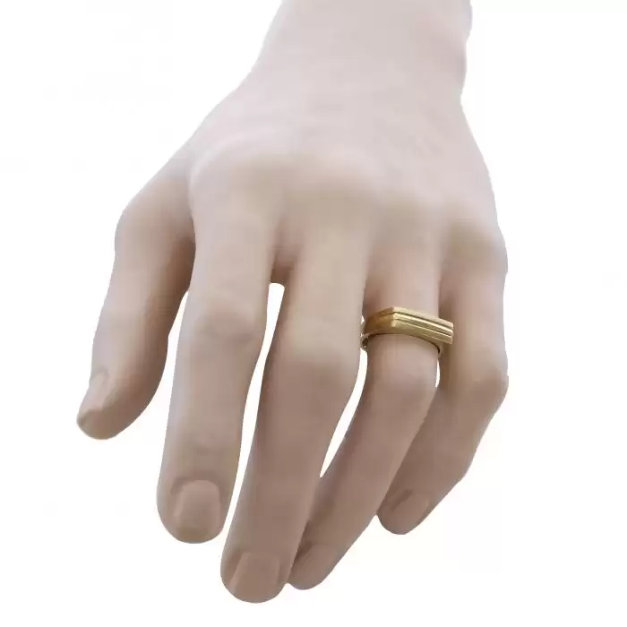 SKU-35958 / Δαχτυλίδι Χρυσός Κ14 με Λουστρέ & Μάτ Φινίρισμα
