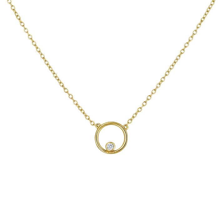 Κολιέ Γυναικείο Κύκλος Ασήμι 925° με Ζιργκόν SKU-35249