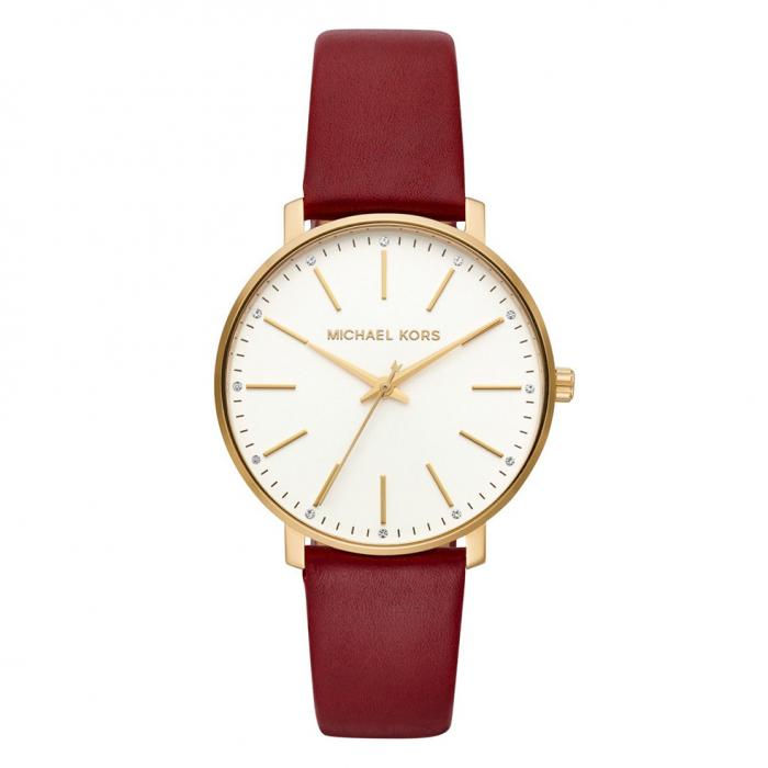 MICHAEL KORS Pyper Crystals Red Leather Strap