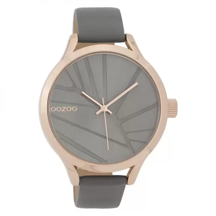 SKU-35499 / OOZOO Timepieces Grey Leather Strap