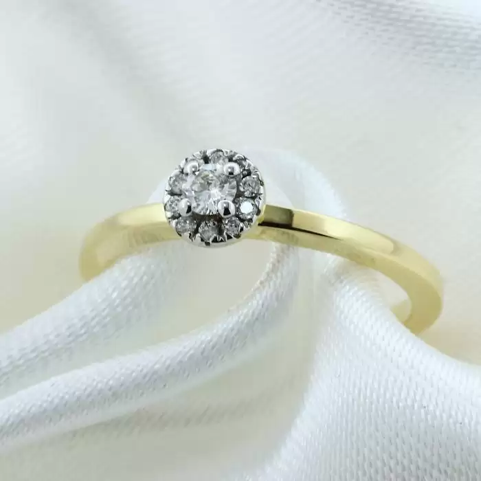 SKU-36477 / Δαχτυλίδι Χρυσός & Λευκόχρυσος Κ18 με Διαμάντια 