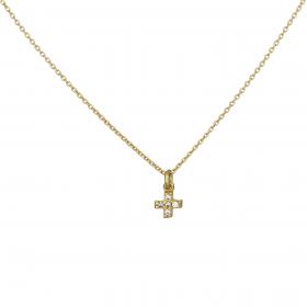 Κολιέ Σταυρός Γυναικείο Ασήμι 925° με Ζιργκόν SKU-36715