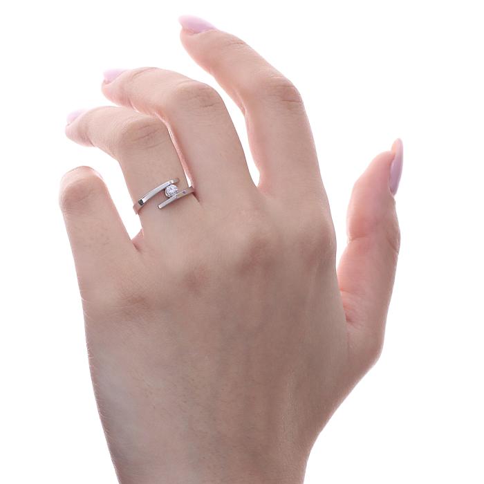Μονόπετρο Δαχτυλίδι Λευκόχρυσος Κ18 με Διαμάντι