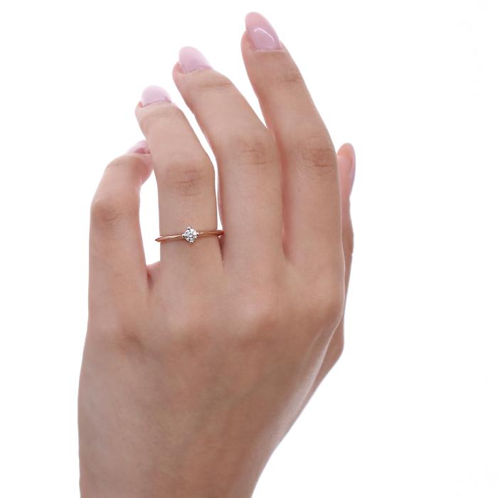 Μονόπετρο Δαχτυλίδι Ροζ Χρυσός & Λευκόχρυσος Κ18 με Διαμάντι