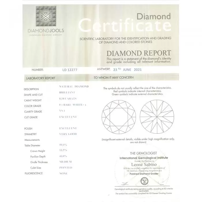 SKU-36484 / Μονόπετρο DiamondJools Λευκόχρυσος Κ18 με Διαμάντι  
