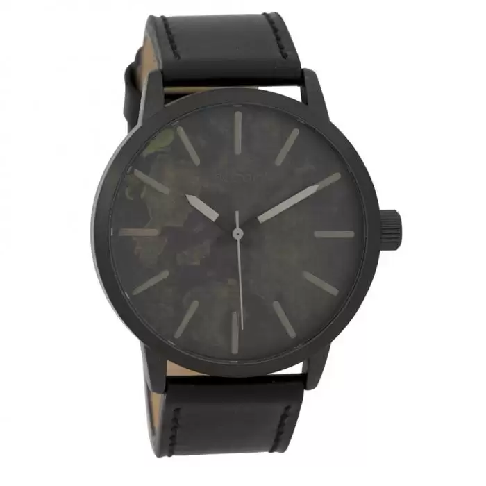 SKU-36597 / OOZOO Timepieces Black Leather Strap