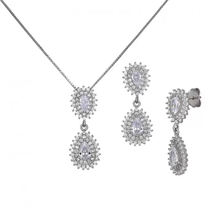Σετ Ροζέτα Ασήμι 925° με Ζιργκόν SKU-36373