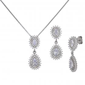 Σετ Ροζέτα Ασήμι 925° με Ζιργκόν SKU-36373