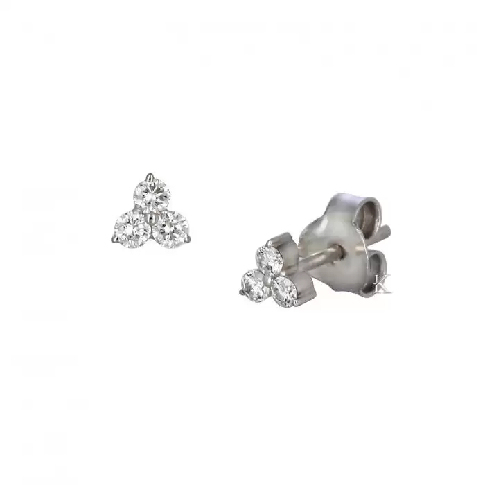 SKU-36485 / Σκουλαρίκια DiamondJools Λευκόχρυσος Κ18 με Διαμάντια 