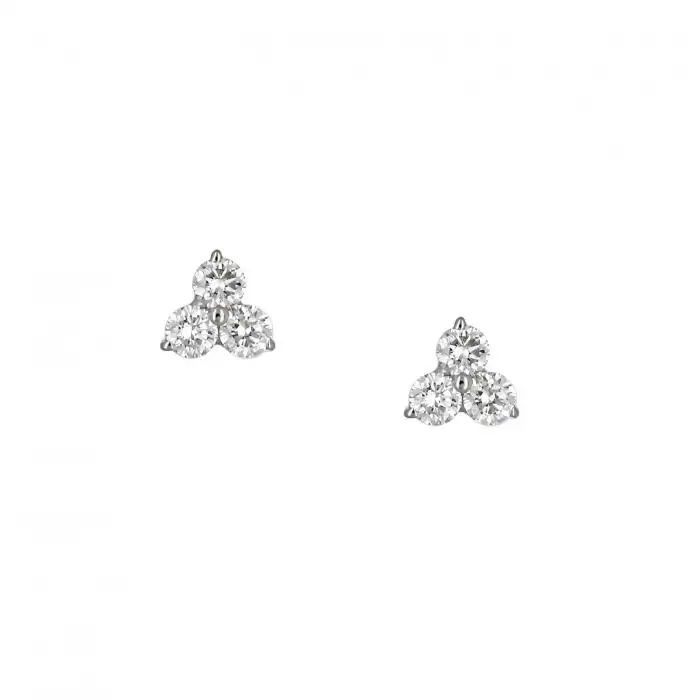 SKU-36485 / Σκουλαρίκια DiamondJools Λευκόχρυσος Κ18 με Διαμάντια 