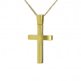 Σταυρός Χρυσός Κ18 με Λουστρέ Φινίρισμα SKU-36054