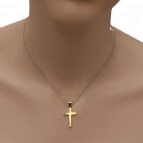 Σταυρός Χρυσός Κ18 με Λουστρέ Φινίρισμα SKU-36054