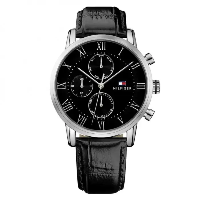 Ανδρικό Ρολόι TOMMY HILFIGER Kane με Μαύρο Καντράν SKU-36552