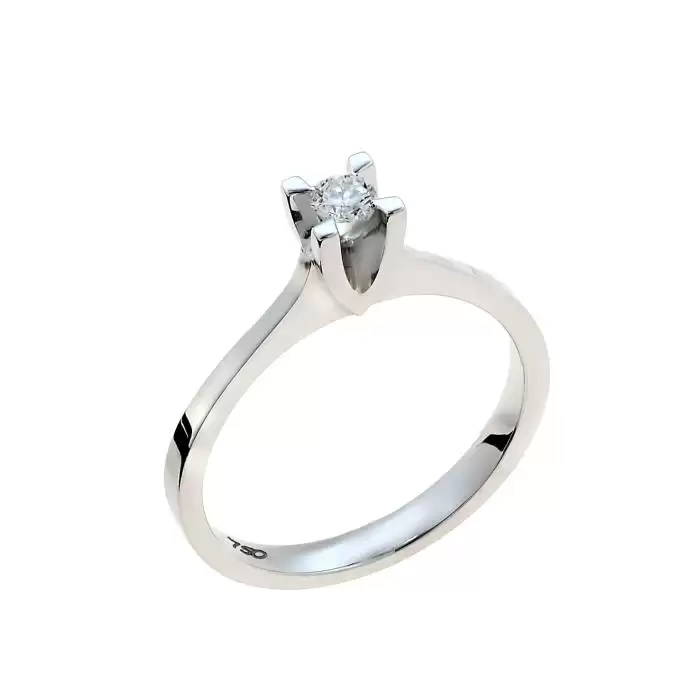 SKU-37086 / Δαχτυλίδι Λευκόχρυσος Κ18 με Διαμάντι 