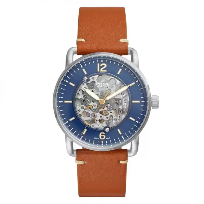 FOSSIL The Commuter Automatic Brown Leather Strap